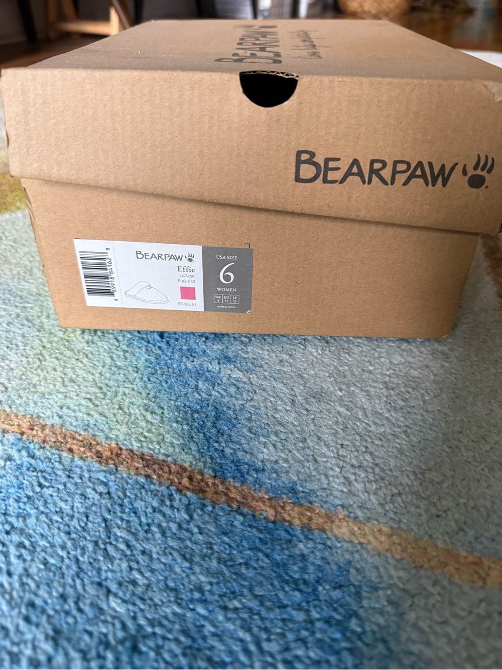 NWT BearPaw Quilted Pink Satin Clog with Cream Shearling Cuff - Picture 6 of 7